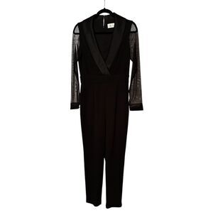 Eliza J Tuxedo Jumpsuit in Black NWOT Size 4